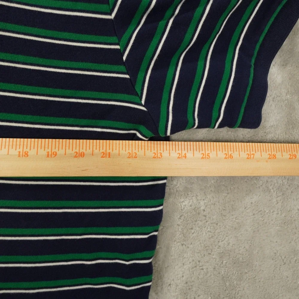 Polo Ralph Lauren Polo Shirt Men's' Large Blue Green Stripe Preppy 90s
